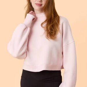 NWT Blogilates Target Light Pink Marshmallow Extra Small Mockneck Sweatshirt